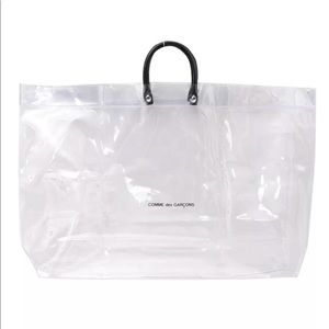 Rare NWT CDG Clear Logo PVC Large Tote AUTHENTIC